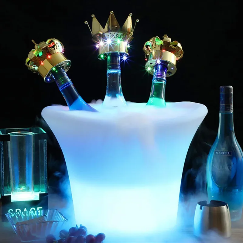 Bar Crown Lamp Champagne Bottle LED Strobe Baton Wedding Party Decor Flash Lamp Nightclub KTV Vip Wine Stopper Service Sparkler