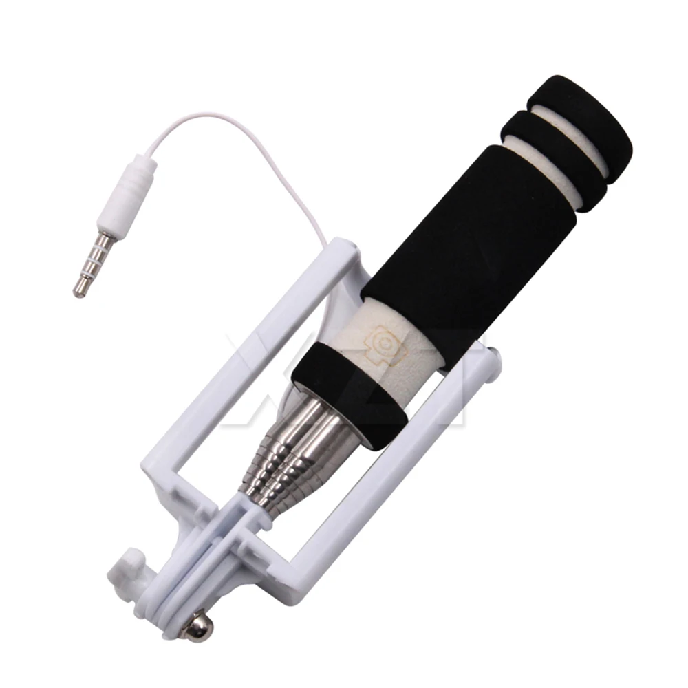 Selfie Stick 14cm to 60cm Extended Wired Selfie Holder Shutter Self-Portrait Self Pole Fold Monopod Tripod for Android for iOS