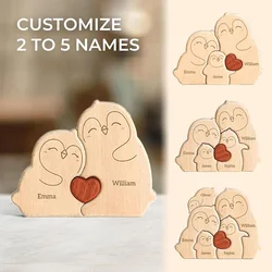 Customized Wooden Penguin Ornaments - Engraved Surnames & Memorable Keepsakes - Fill in the custom (2)