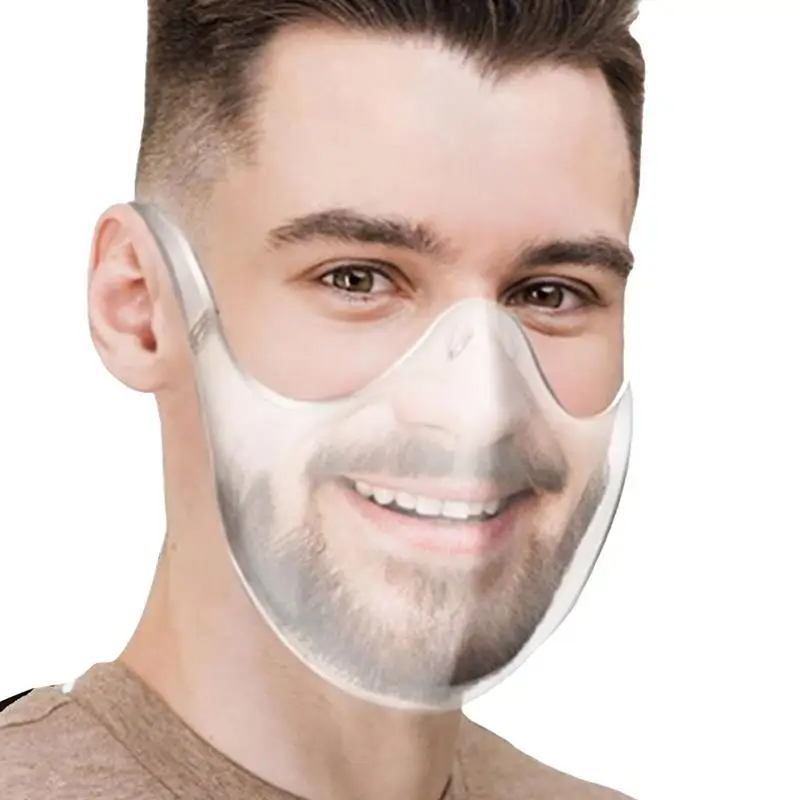 

Kitchen Anti-oil Clear Face Shield Reusable Face Mouth Shield With Adjustable Sliding Parts Anti-oil Anti-saliva Clear Cover For