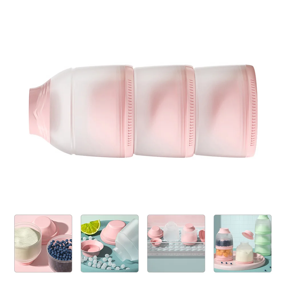 Portable 3 Layers Milk Powder Box Baby Food Storage Container Snack Cups Dispenser Pp Material Formula Feeding Travel