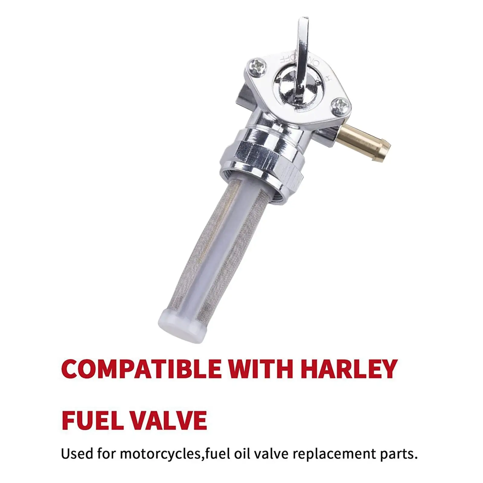 

Motorcycle Gas Tank Fuel Valve Petcock Shut Off Valve Switch Valve Switch for Harley Sport Glide Fatboy Valve Parts Silver