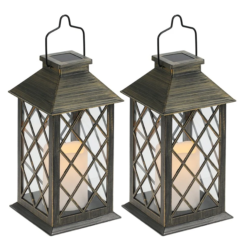 

2X Solar Candle Light Charging Waterproof Outdoor Garden Hanging Lantern Lighting