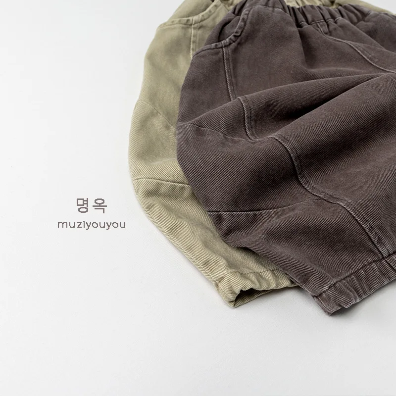 Frühling Herbst Kinderhosen 1-8 Jahre Jungen Mädchen Baumwolle Patchwork Lässige Gerade Hosen Koreanische Kleinkinder-Bekleidung Unterteil Kinderkleidung – Detail 13