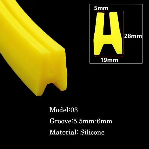 Y/U-Shaped Silicone Rubber Sealing Strip High Temperature Resistance Dust Collector Weatherstrip Car Door Window Protective Bar - Image 11