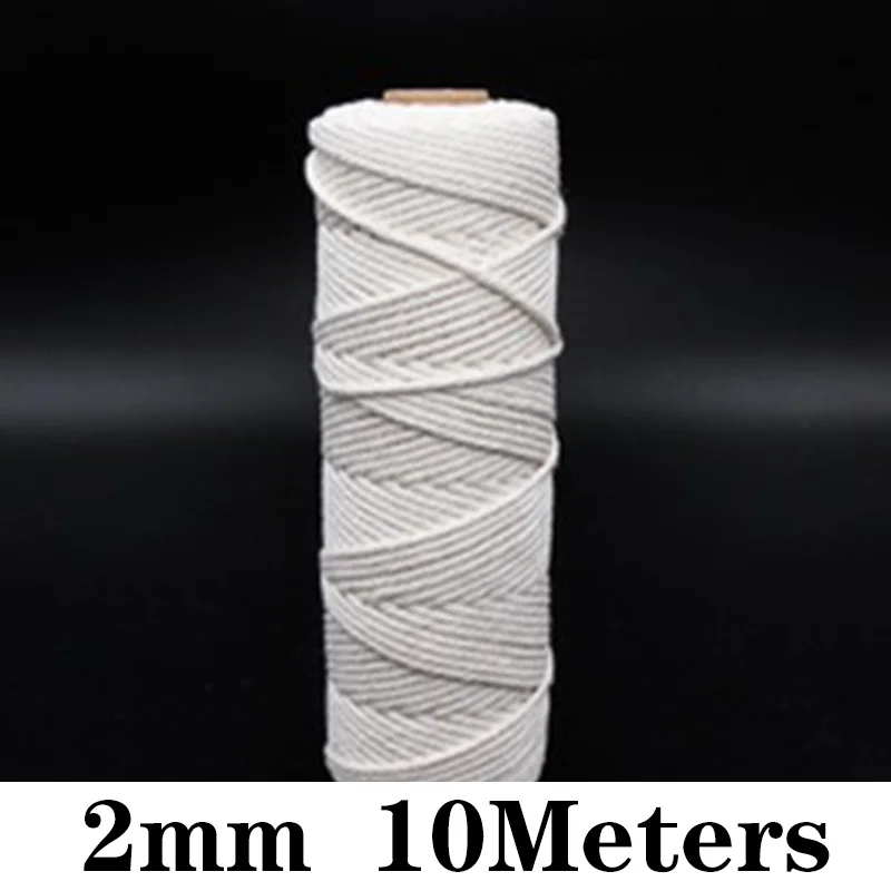 Natural Cotton Macrame Cord 1/2/3/5/8/10mm Rope Ribbon String Sewing DIY Handmade Thread Twine Weave Home Accessories Decoration 