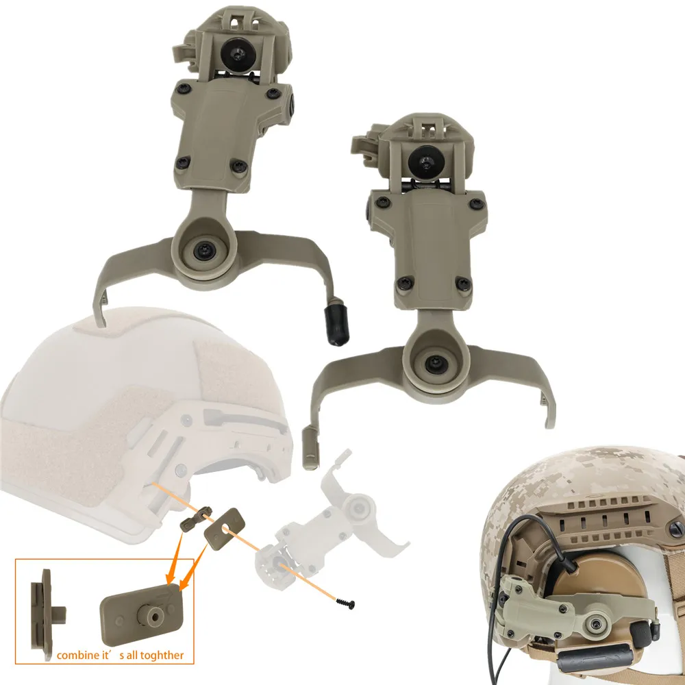 COMTAC II III Tactical Headset Helmet Mount Accessories Compatible with ARC Rail Helmets and Wendy's Exfil Series Helmets