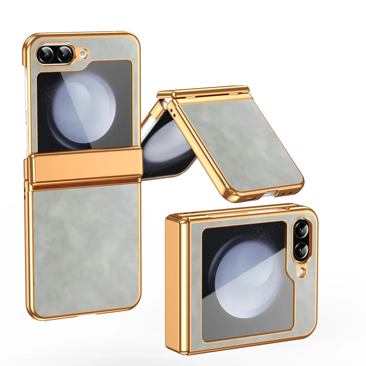 Elegant Leather Folding Phone Case with Shockproof Shell Protection