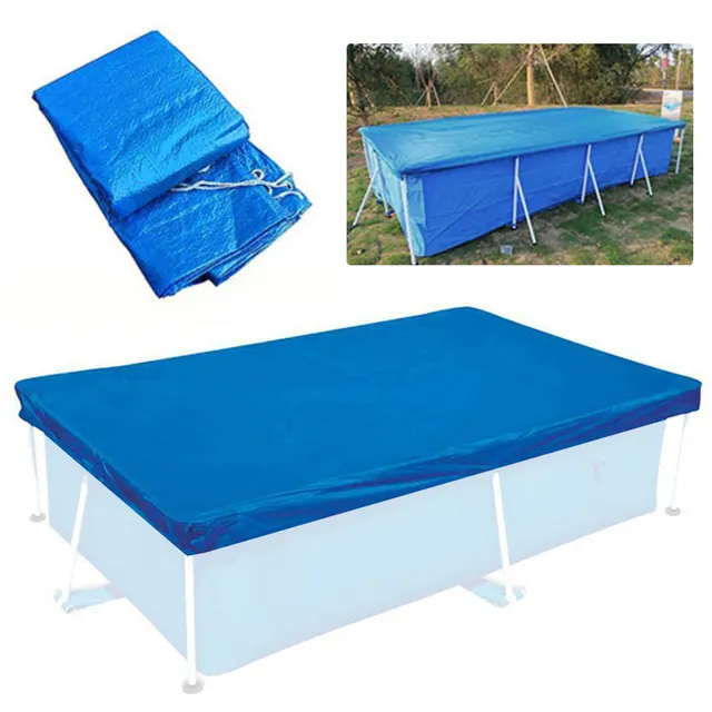 Téglalap Medence Burkolat Porálló Napsugár Úszómedence Könnyű Készlet Felfújható Medencéhez A Föld Feletti Felett - Image 5