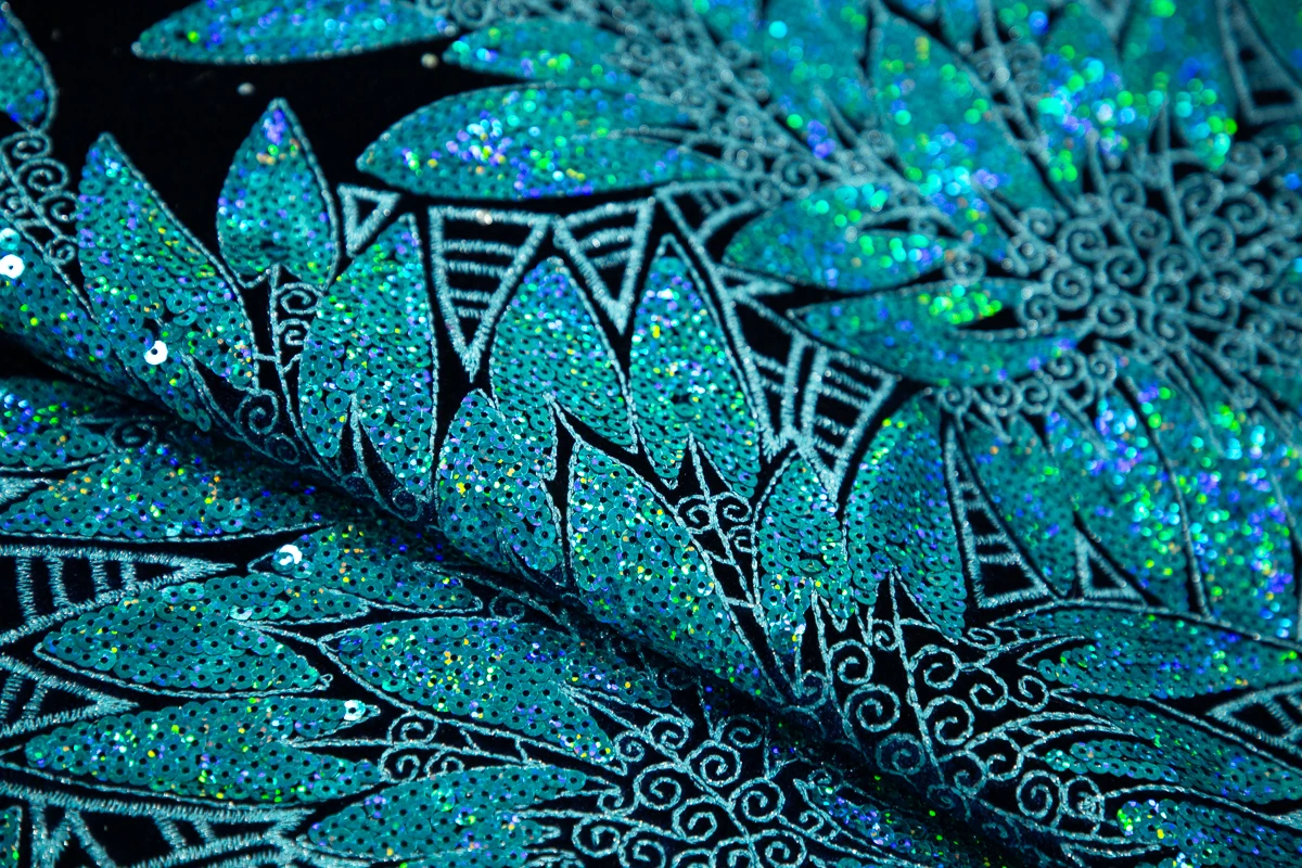 Kalume African Tulle Lace Fabric Sequins 2025 Nigerian Tulle Velvet Lace Fabric Tissue Fabric for Party Sew Cloth F3576