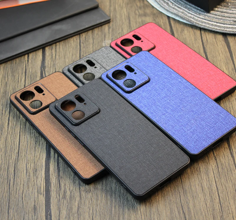 Luxurious Soft TPU Edge & Hard Fabric Back Protective Case
