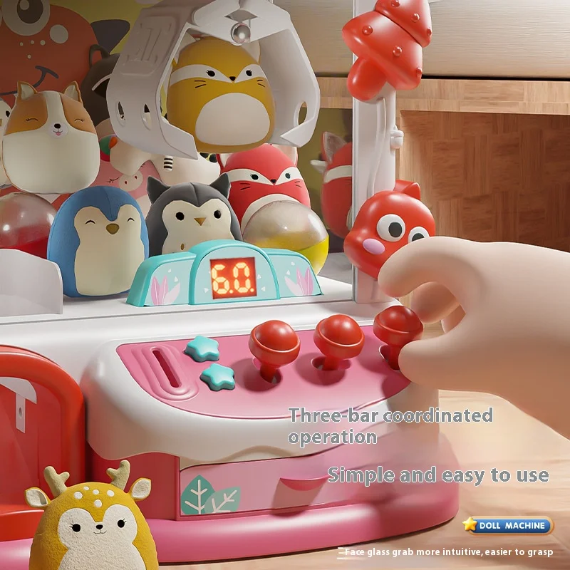 New Dinosaur Home Crane Doll Machines Toys Dual Power Supply Mode with Sound and Light Timer Random Doll Claw Machine Toys Gift 5