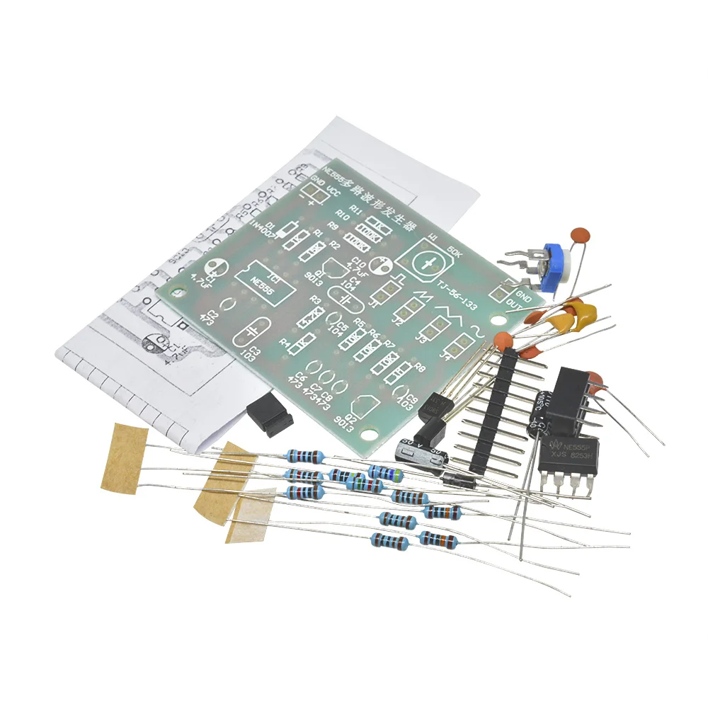 Signal Generator Kit Signal Generator Waves Resonance Generator DC 6-12V NE555 Pulse Generator Module Sine/Triangle/Square Wave generator multi-channel Waveform Signal Generator DIY Kit signal generator kit signal generator waves resonance generator
