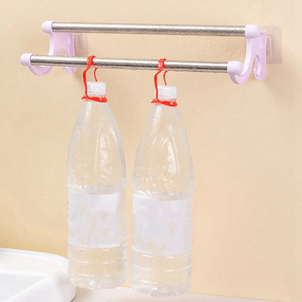 No Punching Double Rod Non-marking Towel Rack Bath Towel Rack Suction Cup Toilet Stainless Steel Hanging