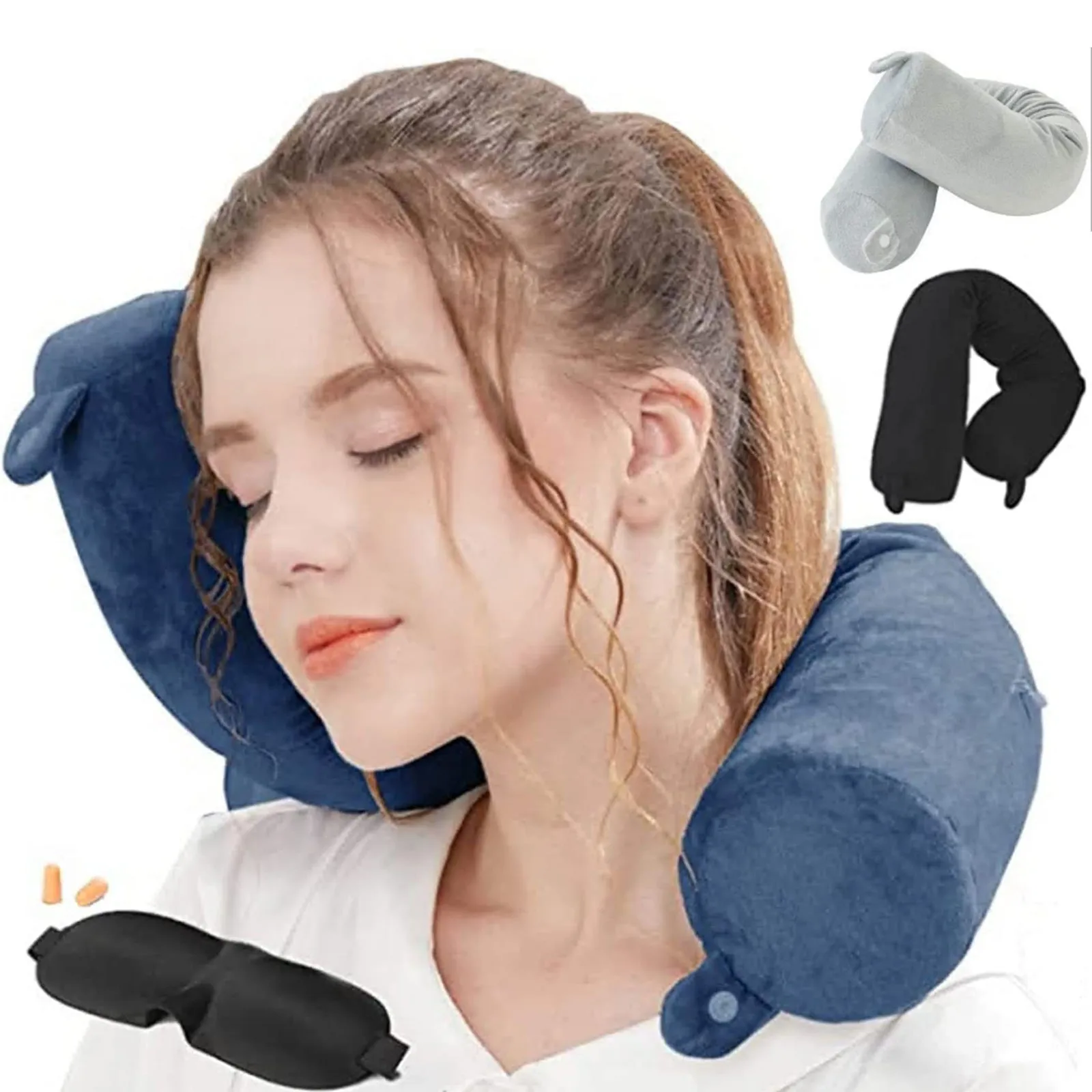 TwistMemoryFoamTravelPillowforNeckSoftTravelPillowMassage