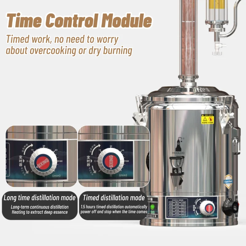 HOOLOO SIX15/25/50 Series Distiller Hydrosol & Essential Oil Distiller Essential Oil Extractor Tower Distillation kit
