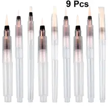 

9pcs Watercolor Brush Pens Water Soluble Colored Pens Brush Pens (120mm Tine Tip 155mm Tine Tip 190mm Flat Tip for Each 3pcs)