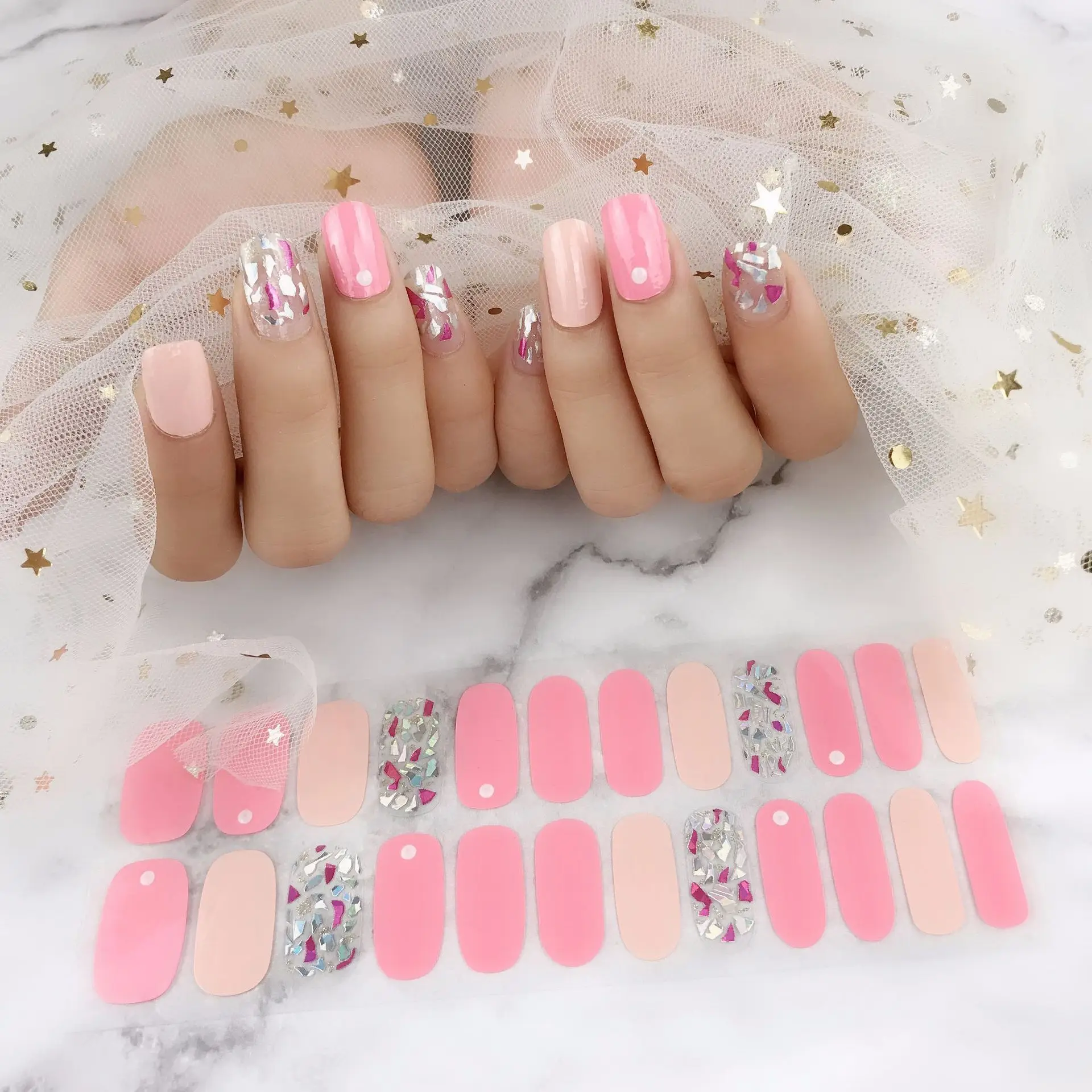 Baking Free 24Tips/Sheet  Nail Accessories America Japan Flag Nail Stickers Full Cover Nail Patch Wraps Manicure Decoration 6