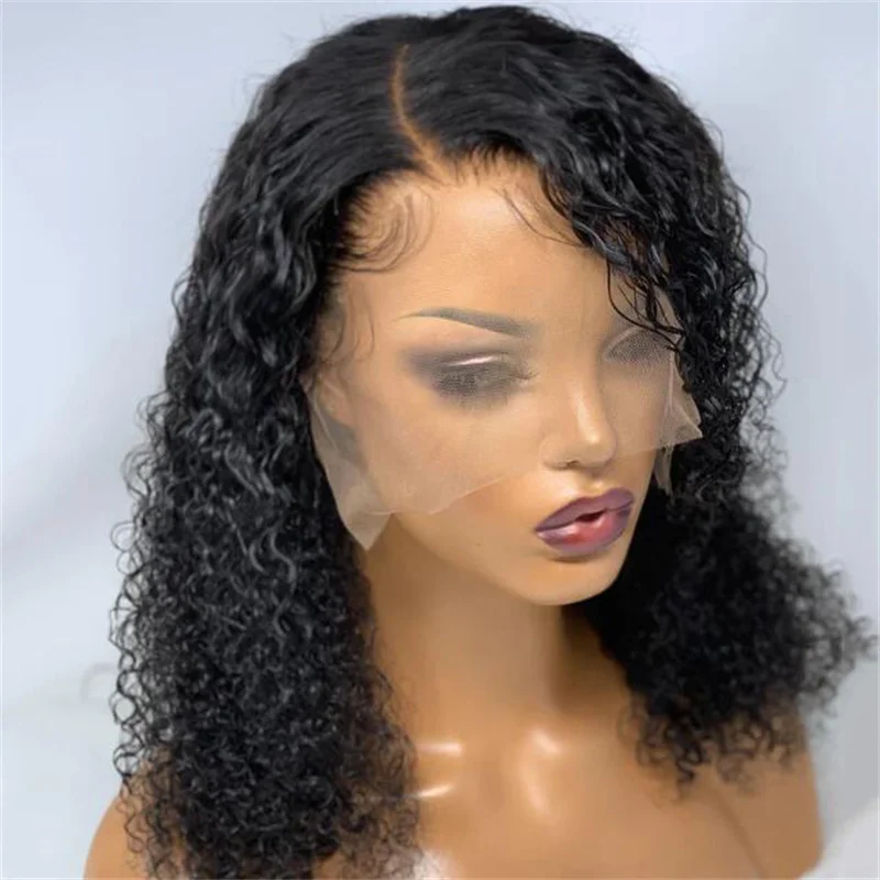 

Black Glueless 26Inches 180% Density Soft Long Preplucked Kinky Curly Lace Front Wig For Black Women With BabyHair Daily