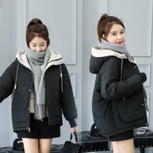 

Winter Jacket Women Cotton padded Parka Outwear Hooded Colors Solid Female Jacket Coat Winter Coat Women Fashion