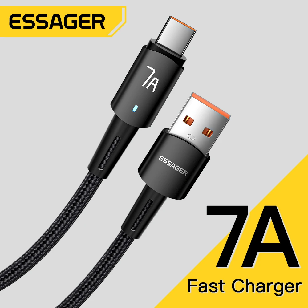 USB C cable Essager 7A 100W Fast Charging Wire for OPPO Oneplus Huawei P40 P30 Samsung Realme