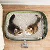 Cat Litter Box Semi-enclosed Cats Toilet Plastic Durable Pet Bedpans with Litter Scoop Anti-Splash Kitten Toilet Cat Supplies 2