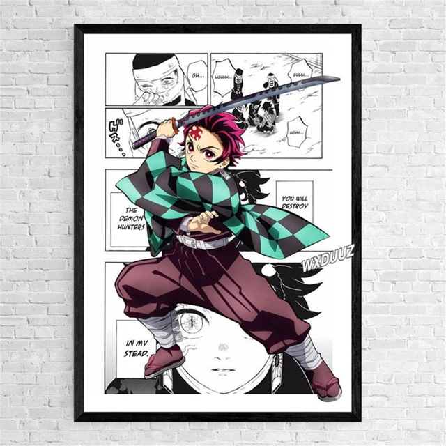 Demon Slayer Posters Anime para Quarto Infantil, Filme Japonês, Tanjirou,  Inosuke, Quadrinhos, Pintura, Decoração de Casa