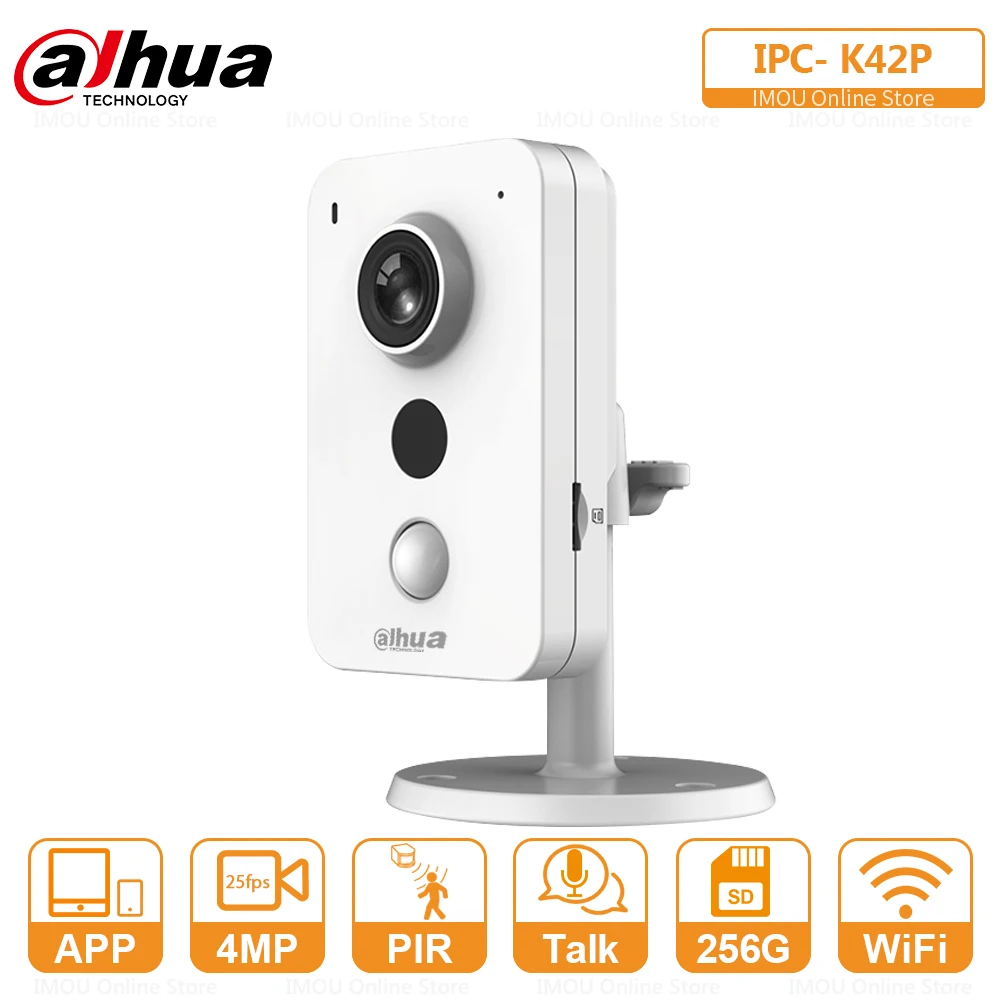 Dahua Cube 4Mp Wifi Ip Camera Interfaccia Di Allarme Esterno Pir Conversazione Bidirezionale Rilevamento Del Suono Anormale Eccellente Visione Notturn