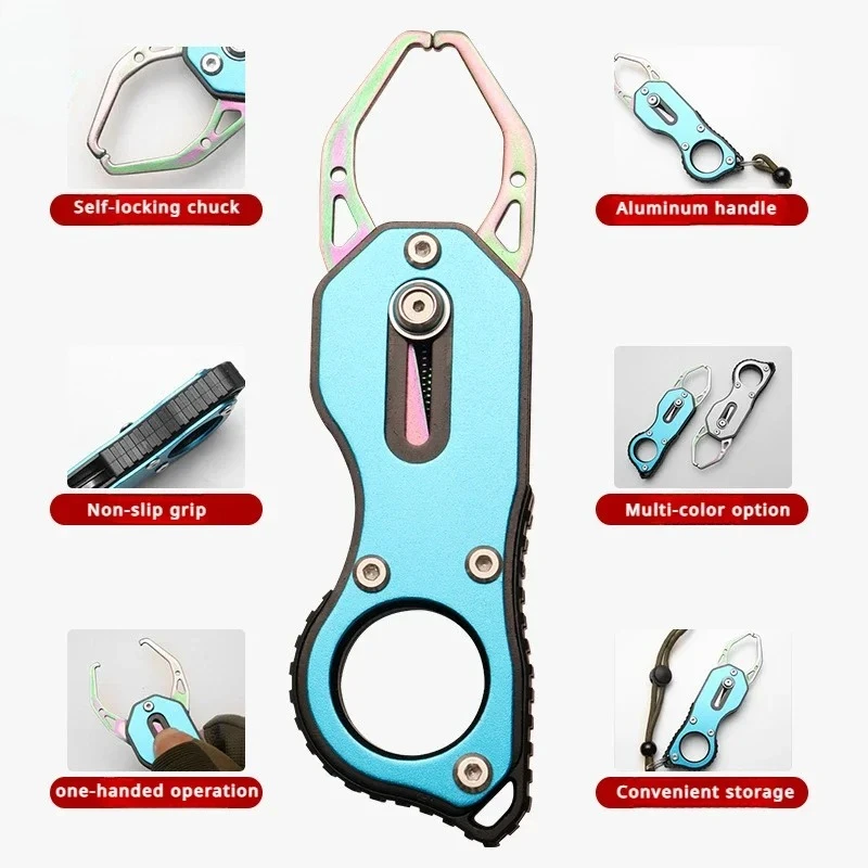 Compact Stainless Steel Fish Gripper and Hook Remover Tool