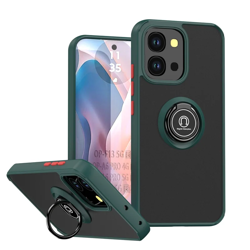 Armor Shockproof Matte Case with Ring Stand and Magnetic Holder