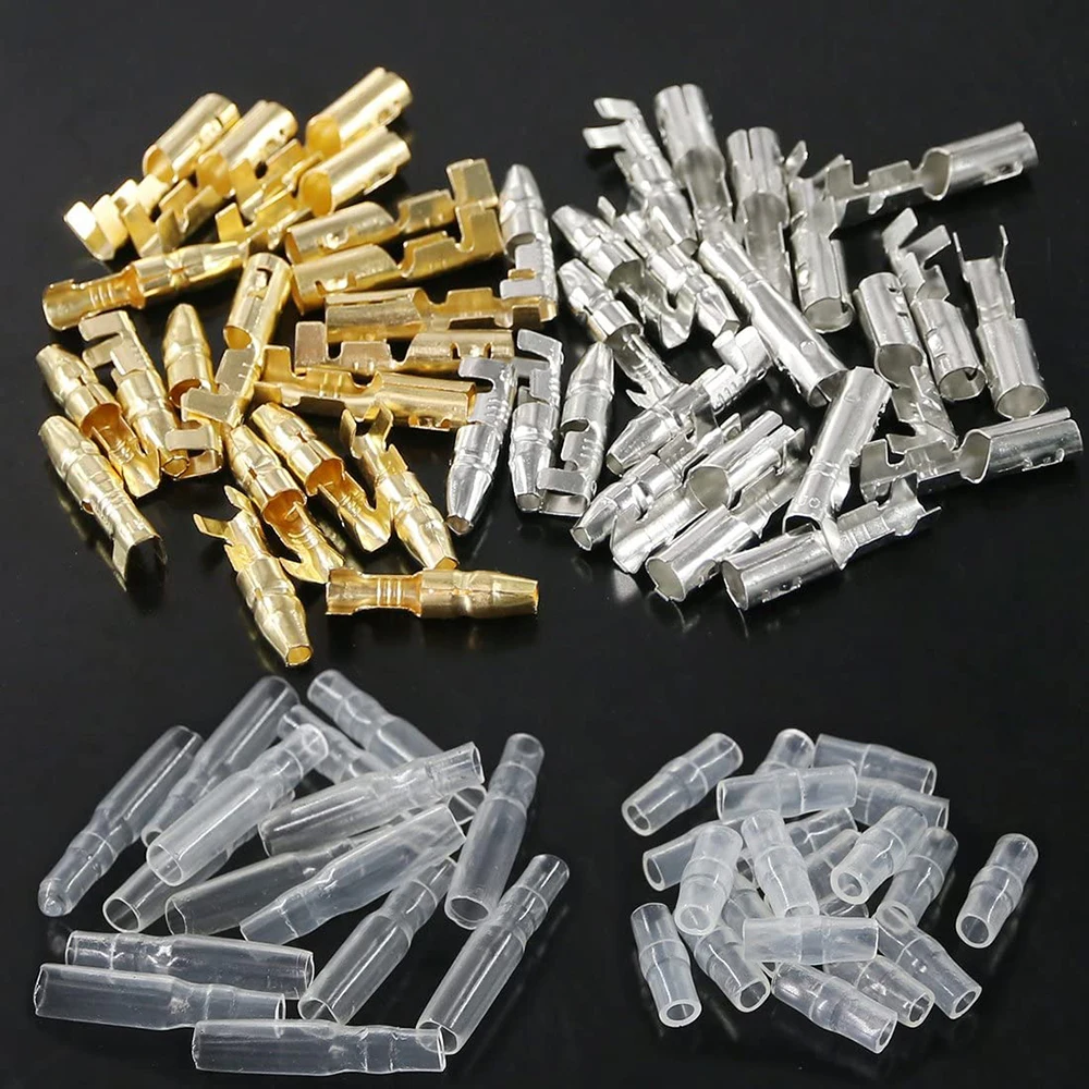 240pcs 자동차 트럭 오토바이 자전거에 대 한 절연 슬리브와 3.9mm 황동 남성 여성 총알 터미널 와이어 커넥터 블록
