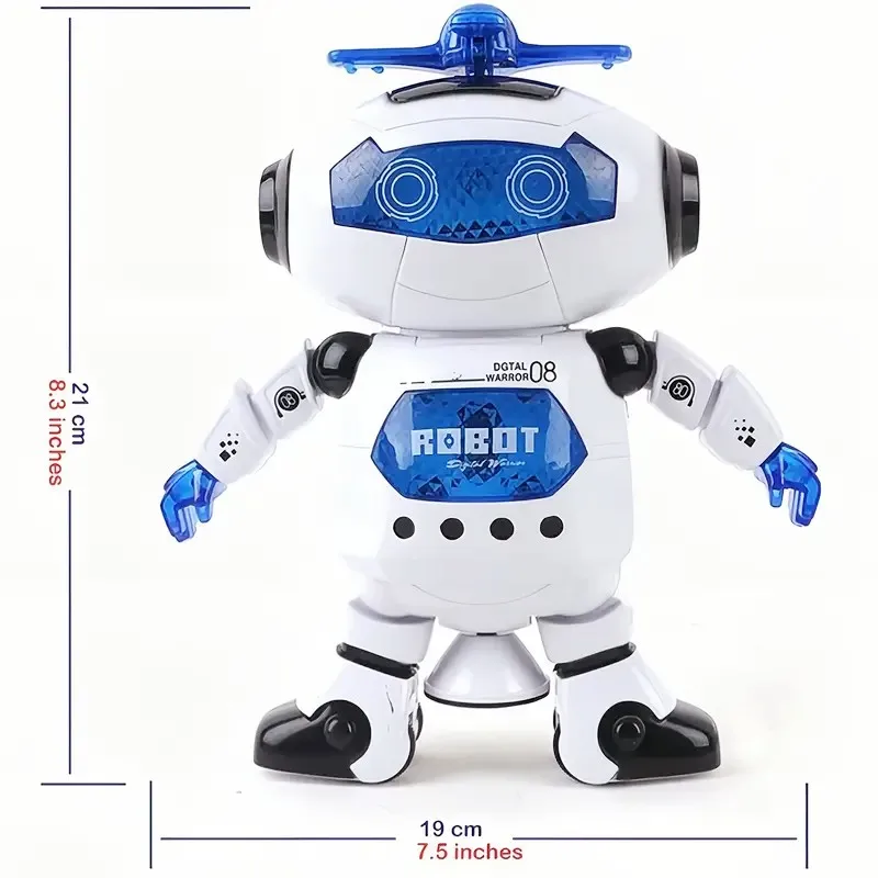 Robot Dance Toys Kids Robot Rotating Dance Toys With Music LED Light Electronic Walking Toys for Boys Girls Birthday Christmas Gift
