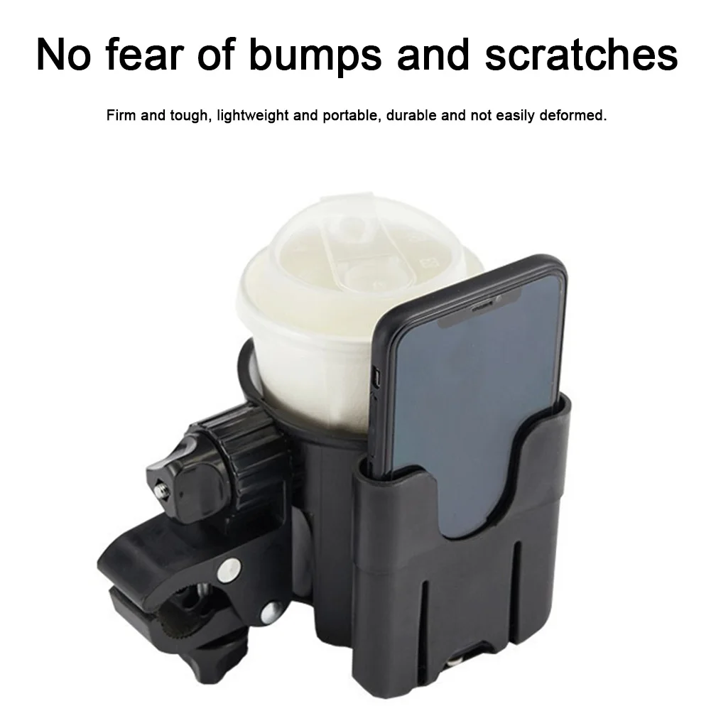 2-in-1 Cup Phone Holder Stroller Cup Holder with Phone Holder Bike Cup Holder Universal Cup Holder for Stroller Bike Golf Cart