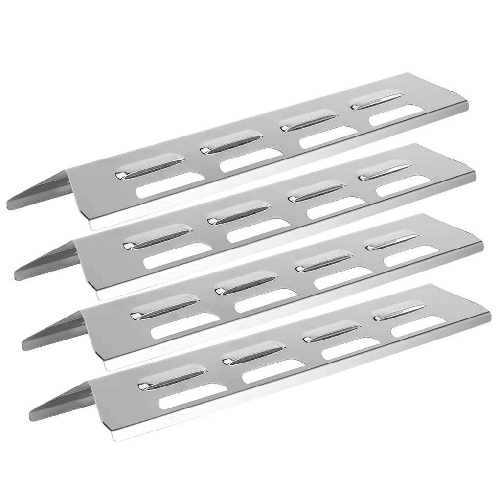 4X Stainless Steel Gas Grill Oven Heats Plate Replacement BBQ Tube Kit Non-stick Burner Cover Labor-saving for Tool