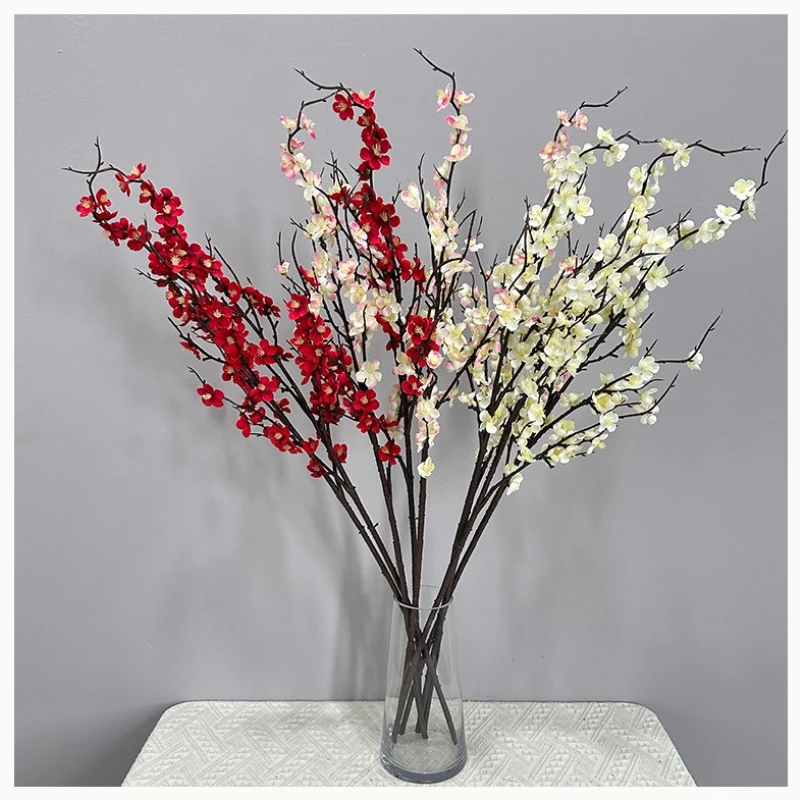 5/6 Stück Künstliche Winterblüten aus Seide in Rosa, Schlafzimmerdekoration, Simulierte Schleierkraut- und Pflaumenblüten, Kunstblumen für Bürodekoration