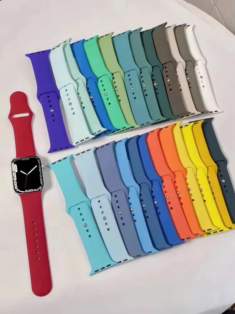 Silicone Watch Band for Apple Watch 45mm-49mm sport bracelet iwatch series 3-10 Ultra