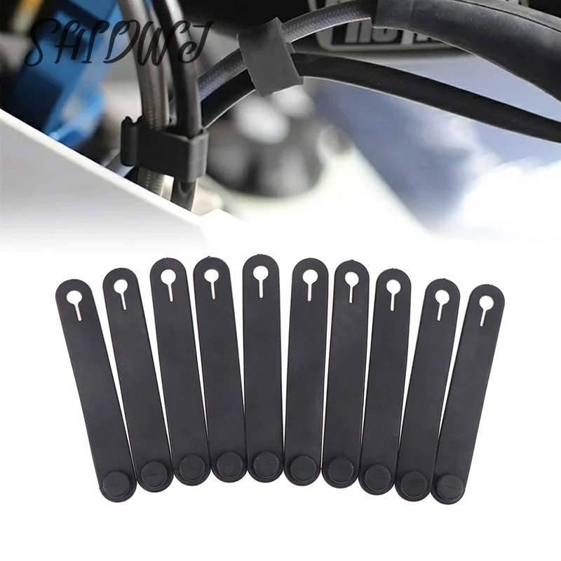 

10Pcs Motorcycle Rubber Frame Securing Cable Wiring Harness Power Cord Tie Clutch Line Brake Cable Ties Elastic Fix Accessories
