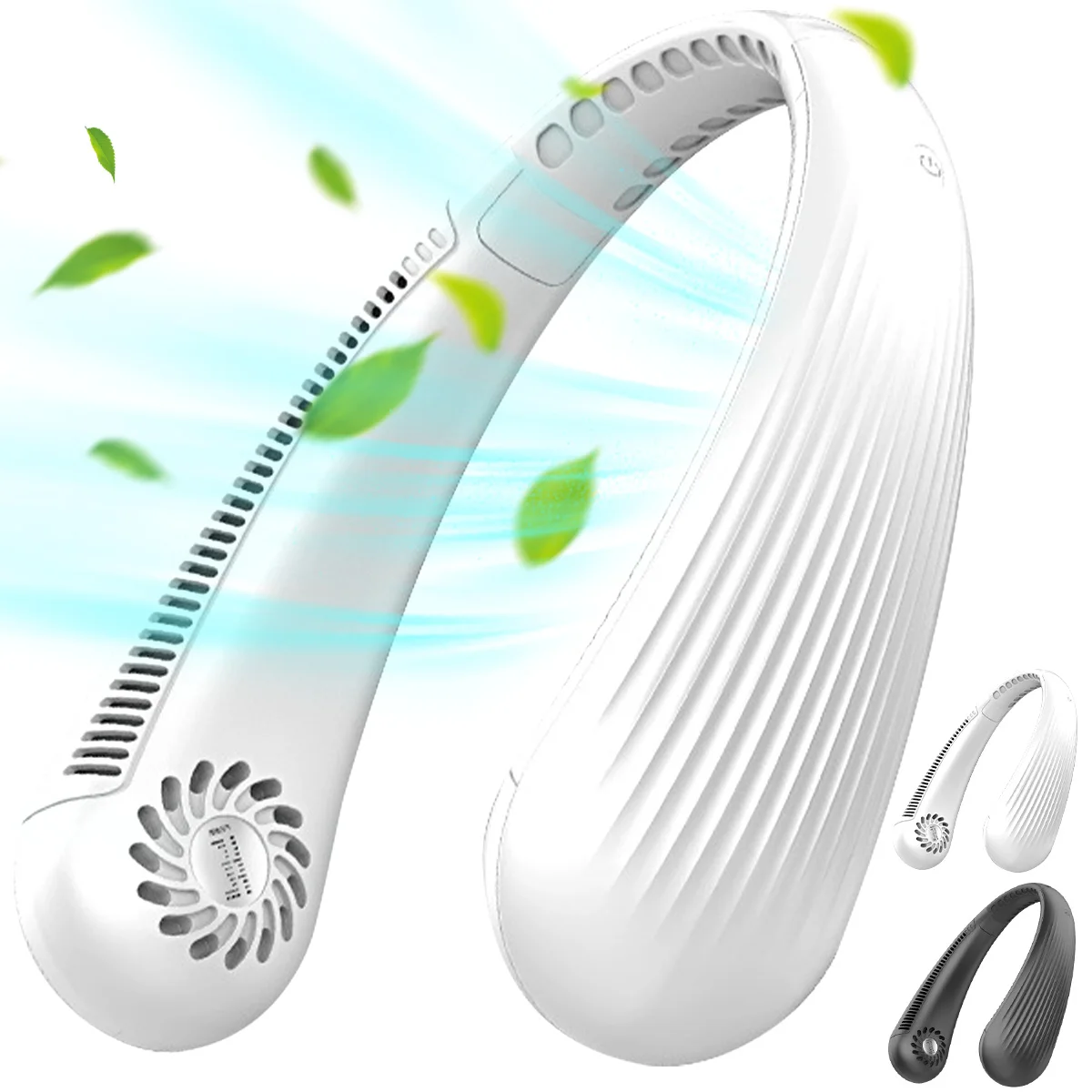 

Neck Fan Rechargeable Bladeless Personal Fan with 2200mAh Battery Hands-free Lightweight Adjustable Neck Hanging Fan with 3 Wind