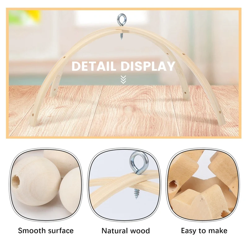 DIY Wind Chimes Accessories Kit For Making Baby Crib Mobile Wind Chime,Crib Bed Wood Mobile Hanger 3