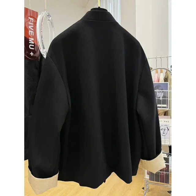 Plus Size Elegant High-End Feel Chinese Style Stand Collar Women's Autumn Collection Jacket Loose Fit Mid Age Fashionable Plu... 2