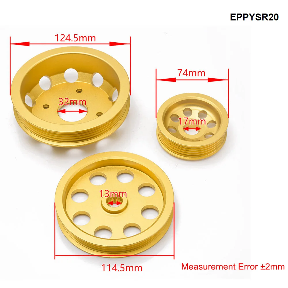 HUB Sports Gold High Performance Pulley Kit Crank Underdrive EPPYSR20 For Nissan 240SX S14 SR20 Jdm