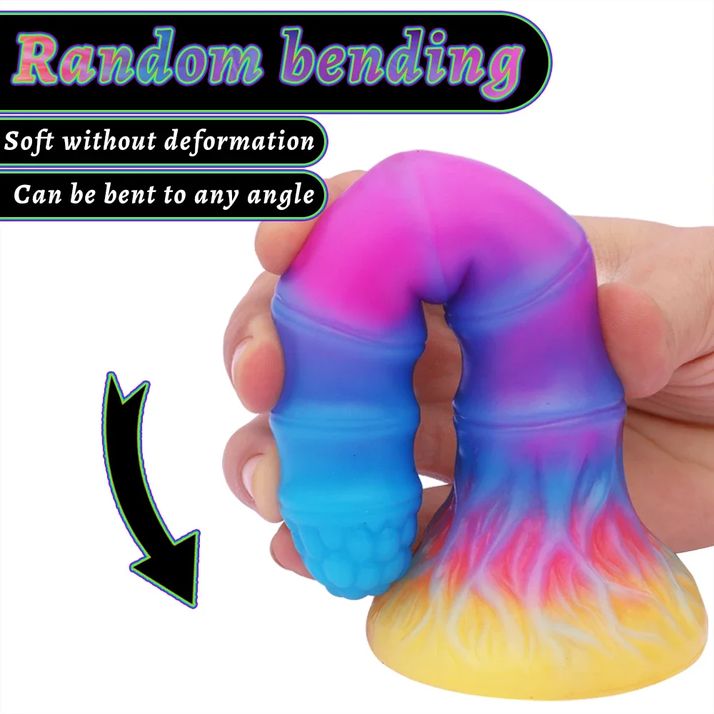 Sex Toys Cute Luminous Dildo Anal for Women Men Colourful Glowing Huge Dragon Monster Dildo Butt Plug Adult