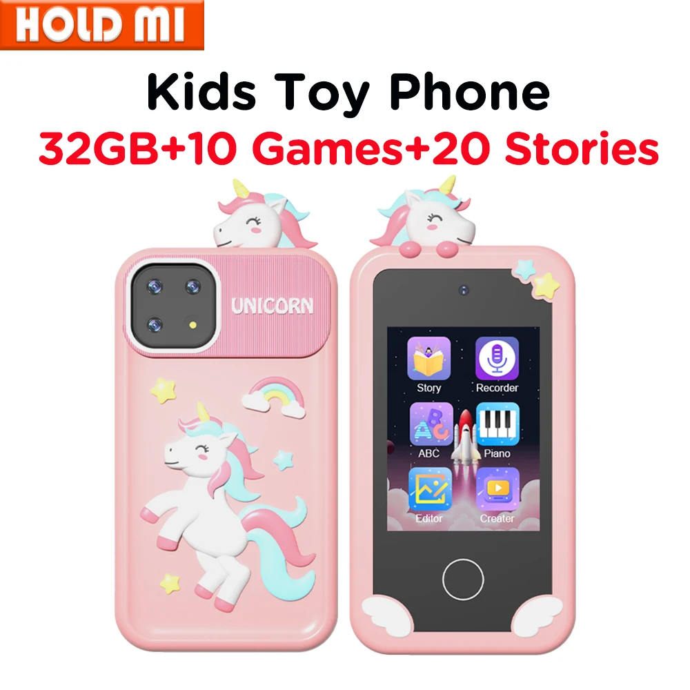 Kids Smart Phone Toys Mini Smart Phone Dual Camera Music Player Toddler Educational Learning Games Toys Girls Boys Birthday Gift