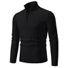 Autumn Quarter Zip Sweater Men's Pullover Knit Long Sleeve Sweater Men Winter Warm Slim Casual Turtleneck Mock Neck Sweaters 2