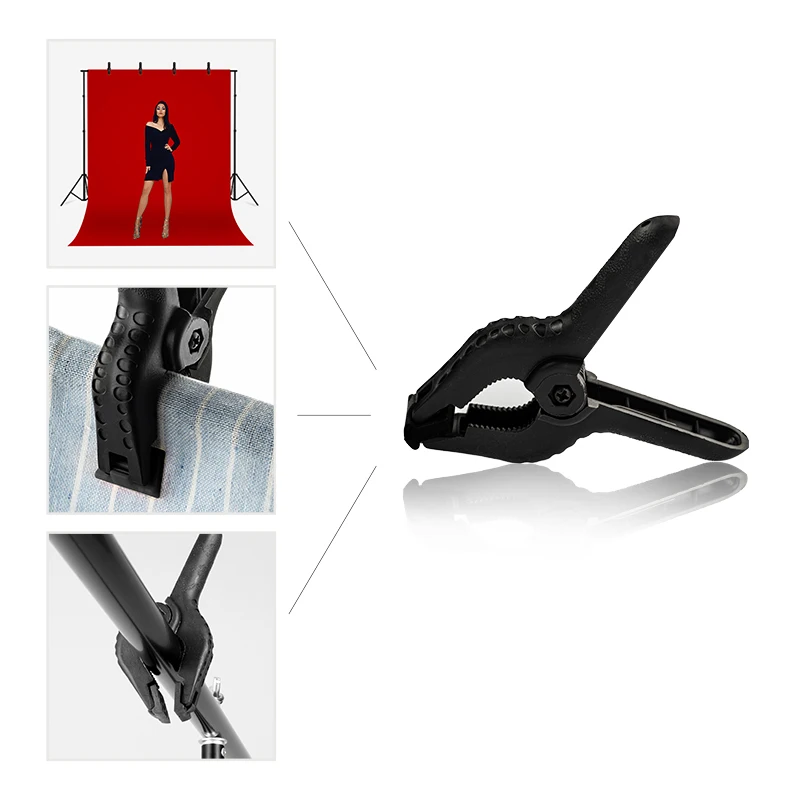 Photography Background Stand Clip Set Photo Studio Elastic Clip Heavy Duty Musli