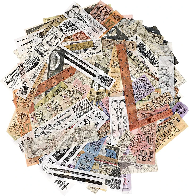 

120 шт., декоративные наклейки в стиле ретро