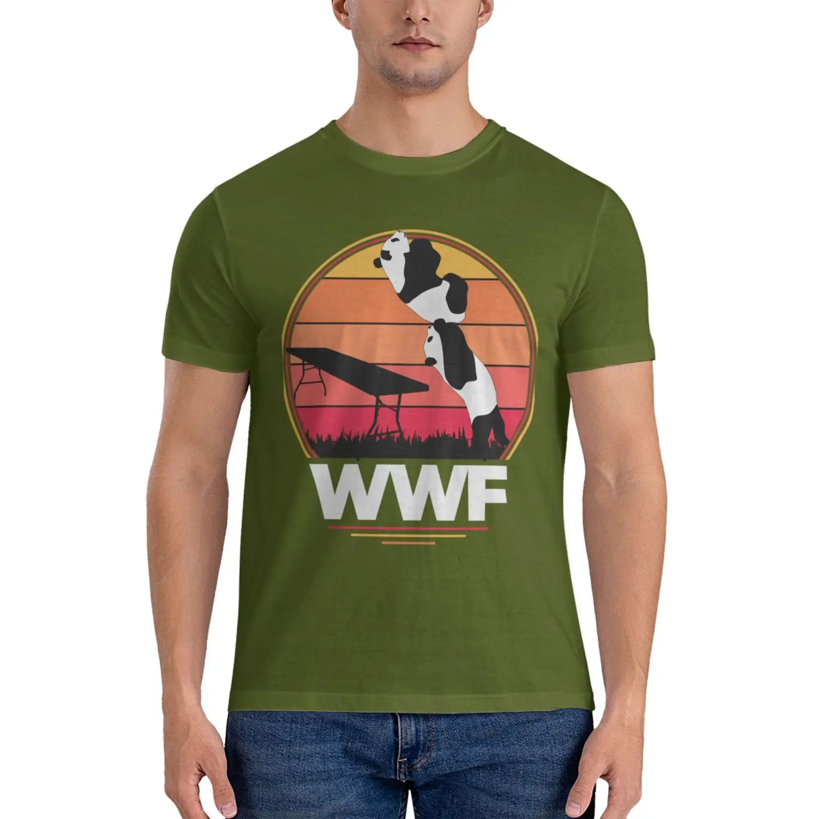 præmedicinering bemærkede ikke blur WWF wrestling pandasClassic T-Shirt big and tall t shirts for men designer  t shirt men oversized t shirts plain t shirts men - AliExpress