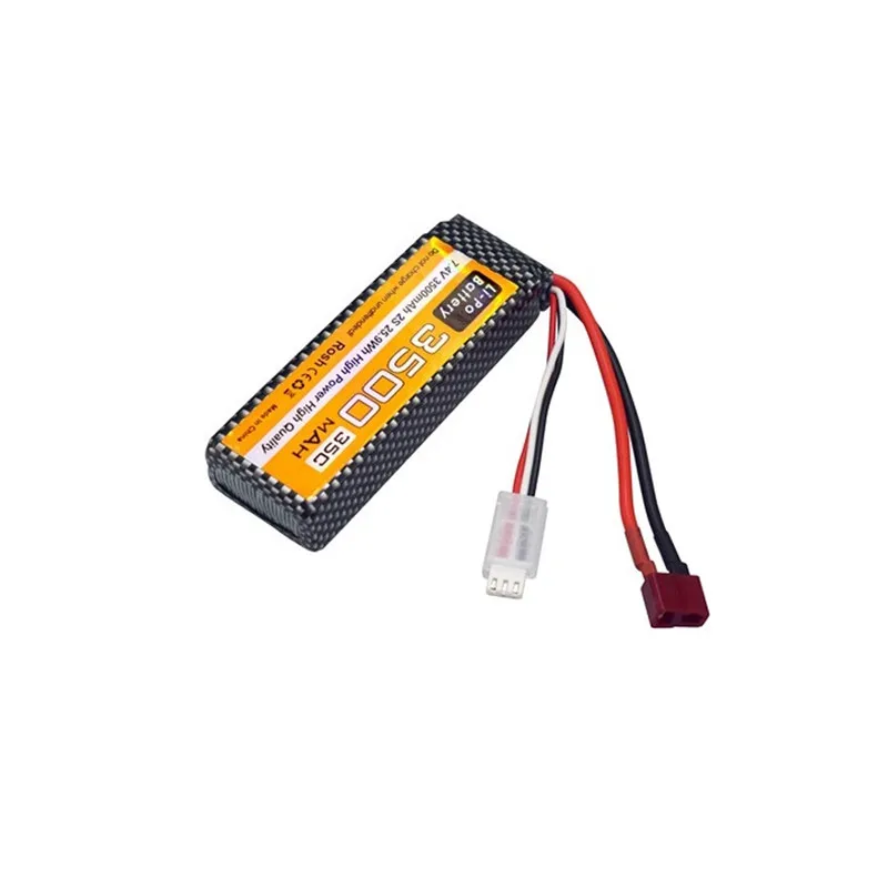 Batterie LiPo 7.4V 1500mAh pour RC Voiture Camion, Lot de 1 à 3 avec Chargeur