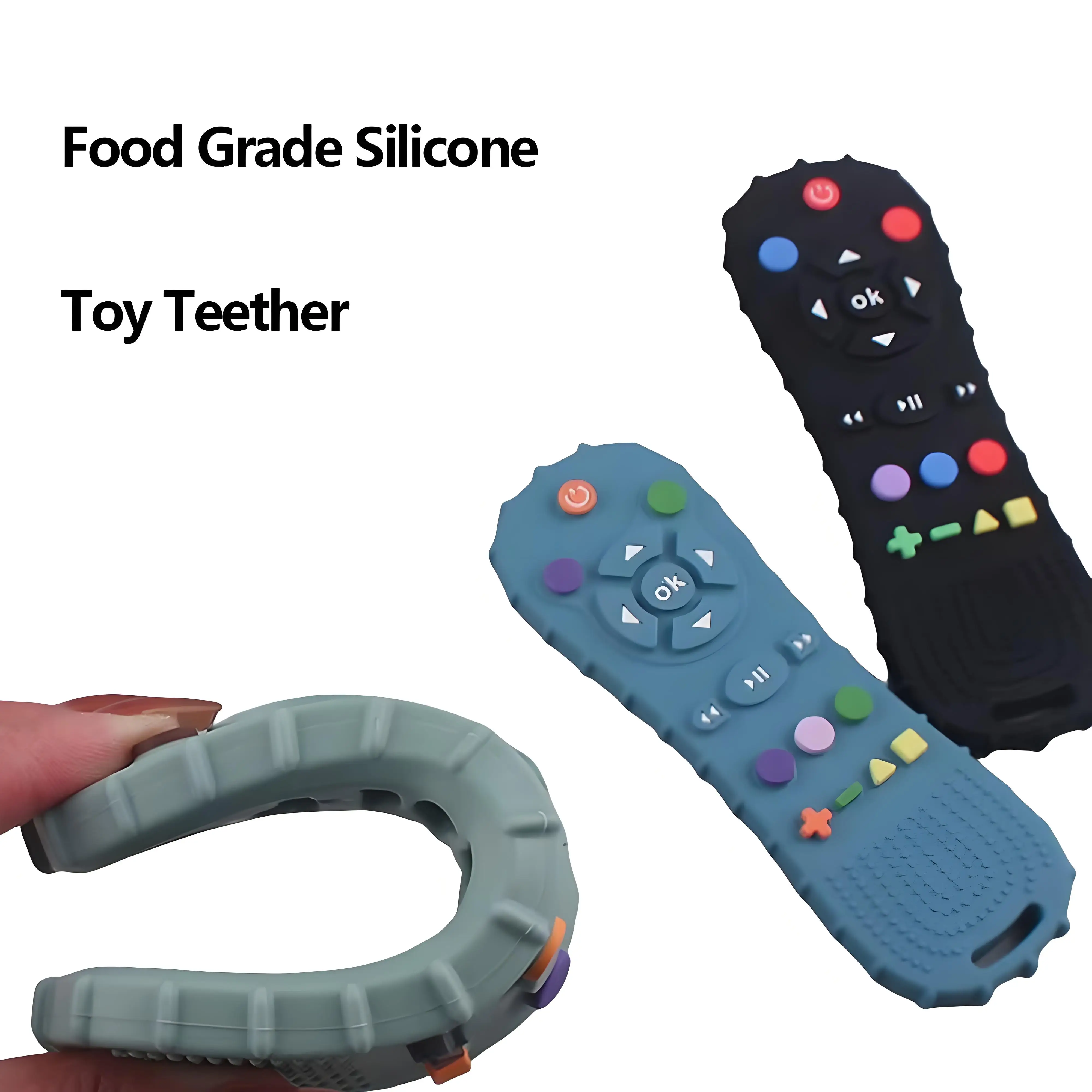 Teething Toys Silicone Teething Toys Baby Teething Toys Silicone Teether 1/2/3PCS remote control shape baby teethers silicone toys for 6-36 months boys and girls teething baby gift