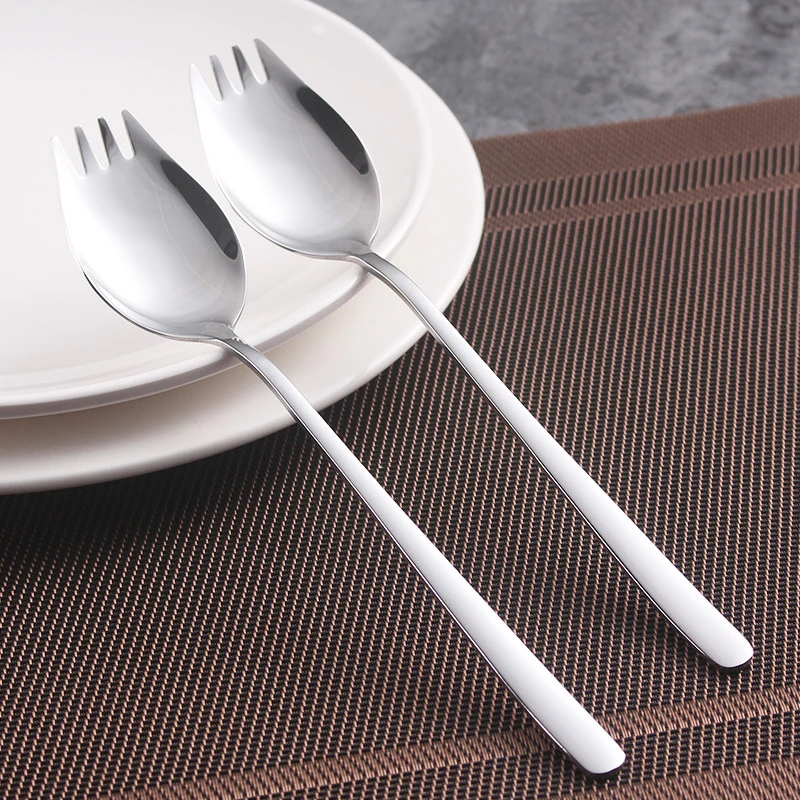 304 Stainless Steel Fork Household Spork Spoon One Salad Spoon Cake Fruit Fork Western Tableware stainless steel spoon cutlery set